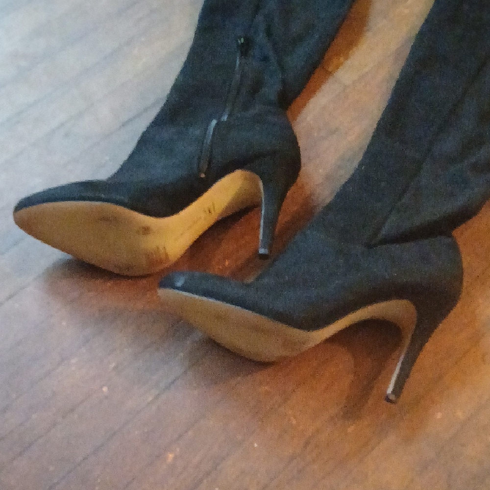 INC International Concepts Black Over the Knee Boots - Picture 4 of 5